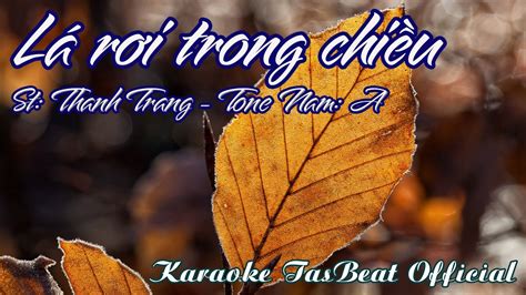 Karaoke Lá Rơi Trong Chiều Tone Nam TAS BEAT YouTube