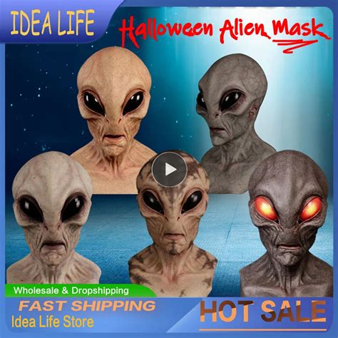 Halloween Alien Mask Scary Horrible Horror Alien Supersoft Mask Creepy