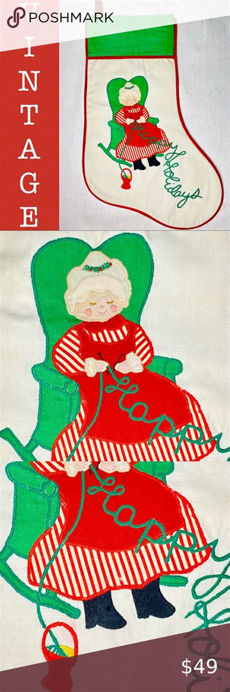 House of Hatten Joyce Miller Mrs Claus Knitting Appliqué Christmas