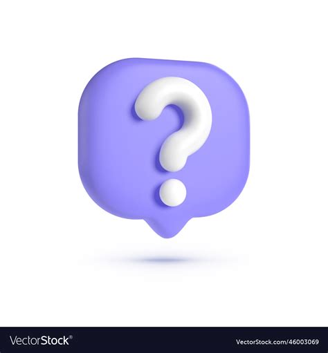 Question Mark 3d Icon On White Background Vector Image