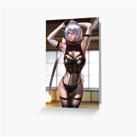 Tarjetas De Felicitaci N Sexy Yorha B Lascivo Muslos Thicc Ass Butt