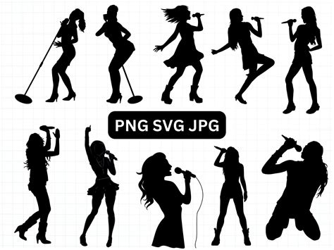 Singer Svg Singing People Svg Women Singing Song Dancing And