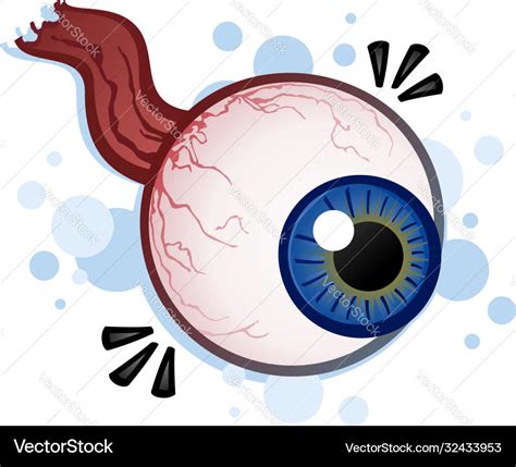 Creepy floating eyeball cartoon Royalty Free Vector Image