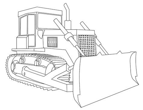 Simple Bulldozer Coloring Pages