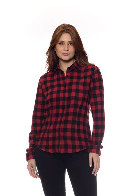 Camisa Feminina Xadrez Flanelada Manga Longa Crocker