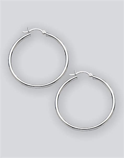 Sterling Silver Hoop Earrings Mm Simply Sterling