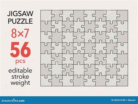 Empty Jigsaw Puzzle Grid Template 3x3 Shapes 9 Pieces Separate