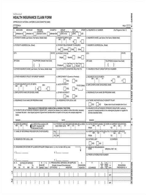 Professional Medical Claim Form Template Doc Sample In 2021 Medical