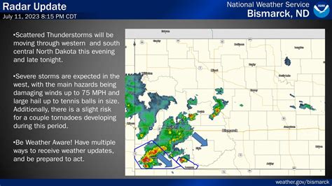 NWS Bismarck on Twitter: "(8:15 PM CDT Radar Update): Thunderstorms are ...