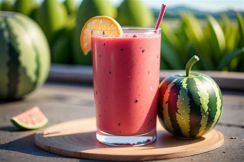 Premium Photo Delicious And Refreshing Watermelon Juice Drink Is Very