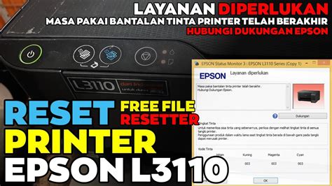 Reset Printer Epson L3110 Masa Pakai Bantalan Tinta Printer Telah Berakhir Youtube