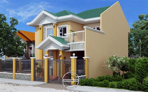 Johanne - 2 Story House Plan with Firewall | Pinoy ePlans