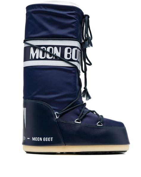 Moon Boot Icon Lace Up Boots In Blue Lyst Canada