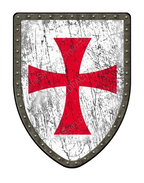 Templar Distressed Medieval Shield