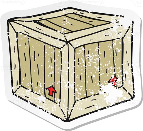 Retro Distressed Sticker Of A Cartoon Box 36492152 Png