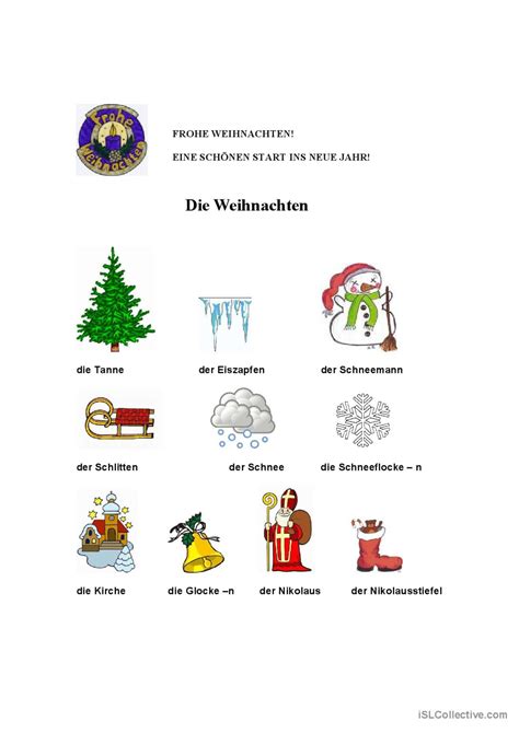 Weihnachten Allgemeine Deutsch Daf Arbeitsbl Tter Pdf Doc