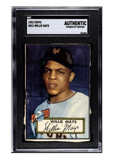 Topps Willie Mays Rookie Card Hof Rc Certified Sgc