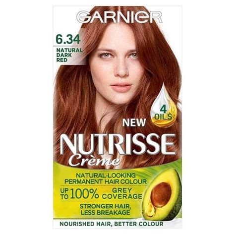 Garnier Nutrisse Permanent Hair Dye Dark Natural Red 634 Permanent Hair Dye Dyed Red Hair