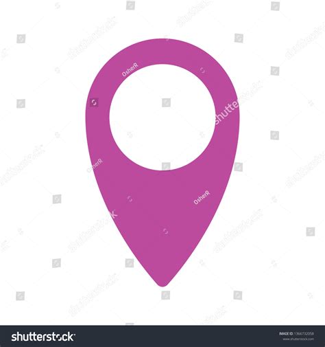 Purple Location Pin Icon Point Symbol Stock Vector (Royalty Free ...