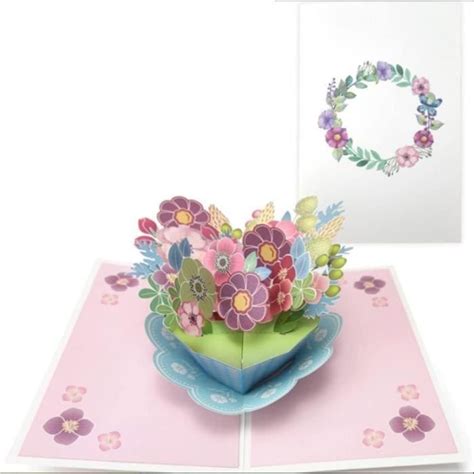 Carte Pop Up 3D Fleurs Carte De Vœux Pop Up Carte Anniversaire Pop Up