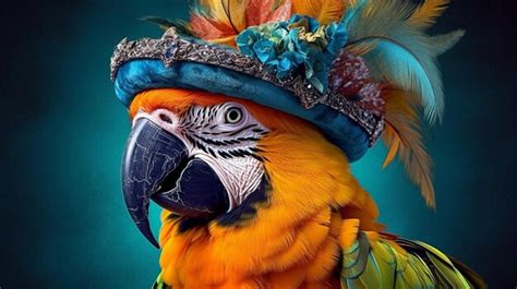 Premium Ai Image Parrot Macaw Hat