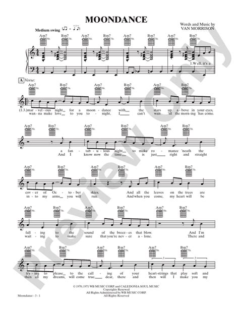 Moondance Pianovocalchords Van Morrison Digital Sheet Music Download