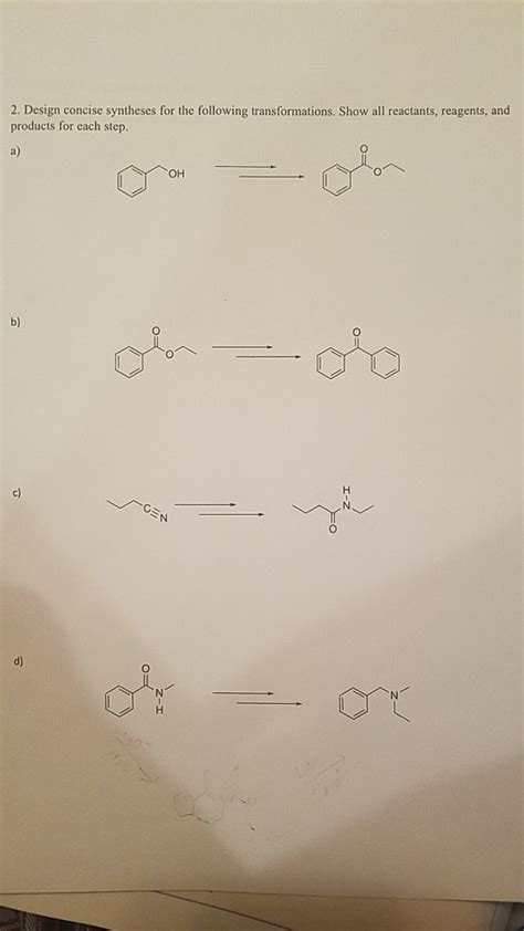 Solved Design Concise Syntheses For The Following Chegg