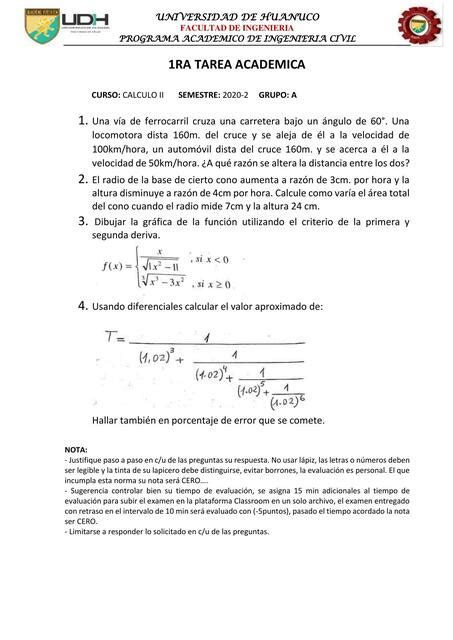 Examenes Y Practicas Calificadas De Calculo Ii Apuntes De Ingenieria