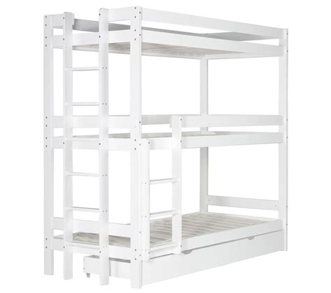 Lit Superpos Triple X En Bois Blanc Lit Superpos Mezzanine But