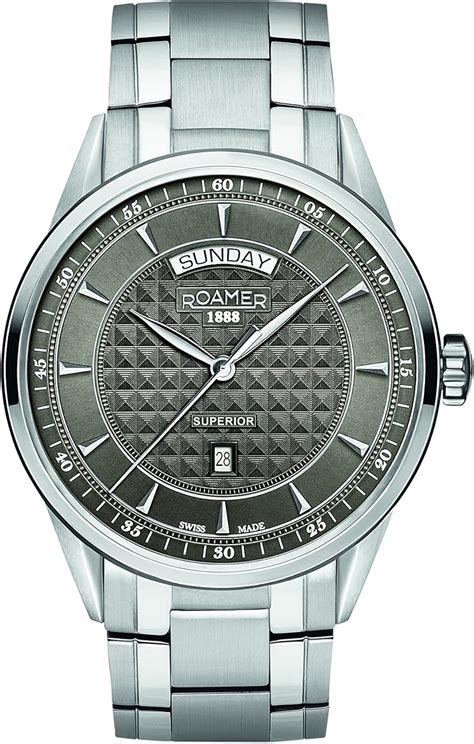 Roamer Herren Armbanduhr Superior Day Date Analog Quarz