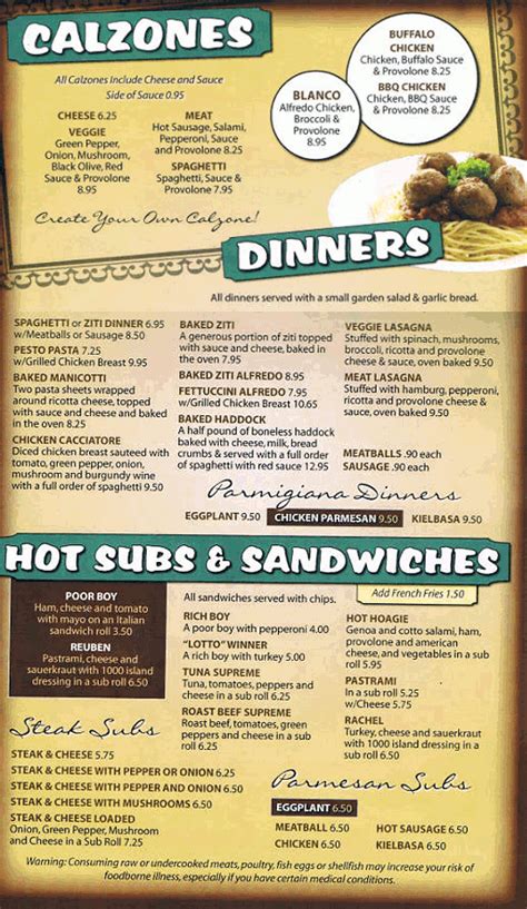 Pats Pizza Restaurant Auburn Maine Menu Pg3 Lewiston And Auburn Maine