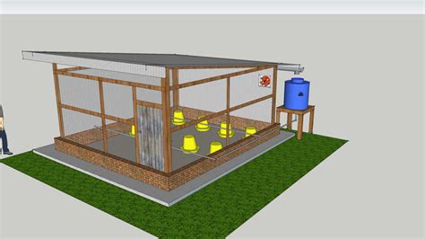 Coop Design For Mini Commercial Broiler Chicken Redesigned 3d Warehouse