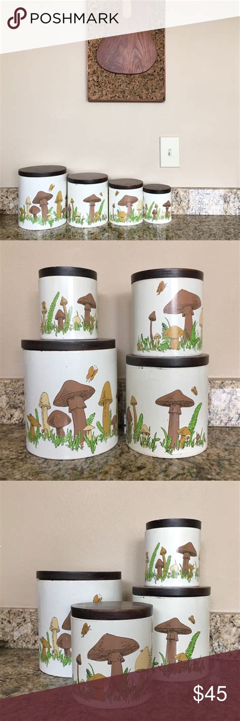 70s Mushroom Canister Set Mushroom Design Canister Sets Canisters