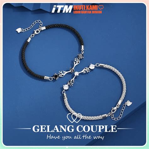 Jual Gelang Tanduk Gelang Titanium Gelang Couple Wanita Drawstring