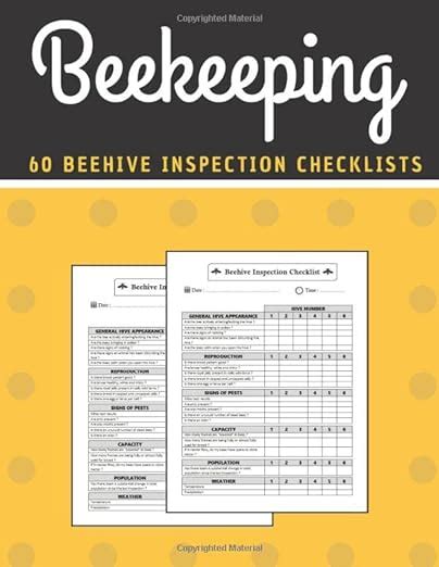 Beekeeping Beekeeping Log Book 120 Pages Beehive Inspection