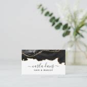 Signature Script Black And Gold Agate Marble Qr Business Card Zazzle