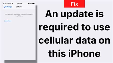 How To Fix An Update Is Required To Use Cellular Data On This Iphone