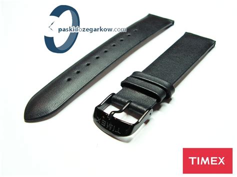 Pasek do zegarka Timex T2N793 T2N794 skórzany czarny 20mm