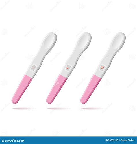 Pregnancy Tests Set Positive And Negative Result Stock Vector Illustration Of Lines Fetus