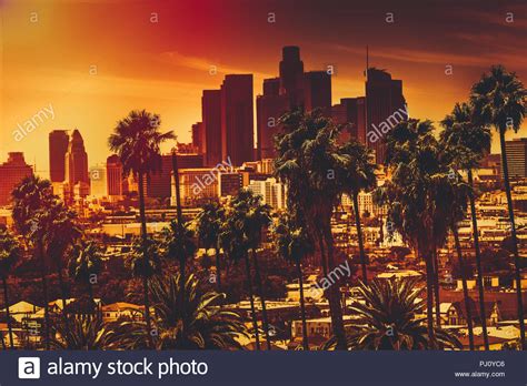 Aerial View Of Downtown Los Angeles Stock Photo Alamy