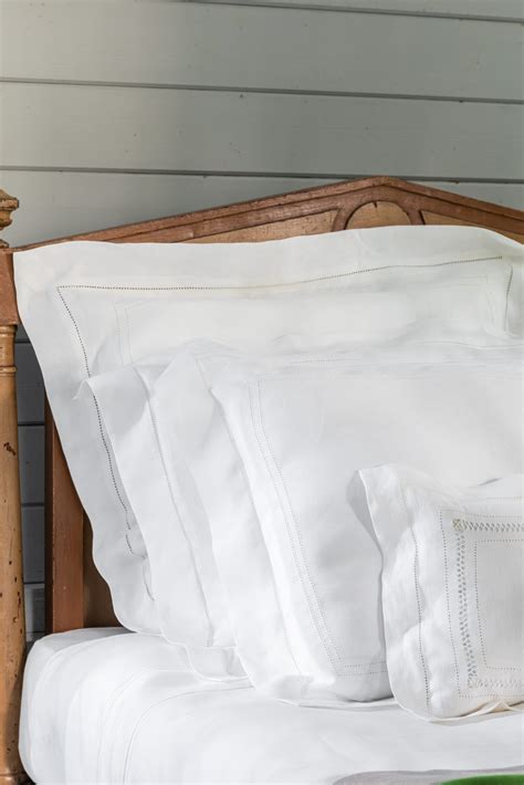 Pillowcase Hemstitch Ivory White 100 Pure Linen Volga Linen