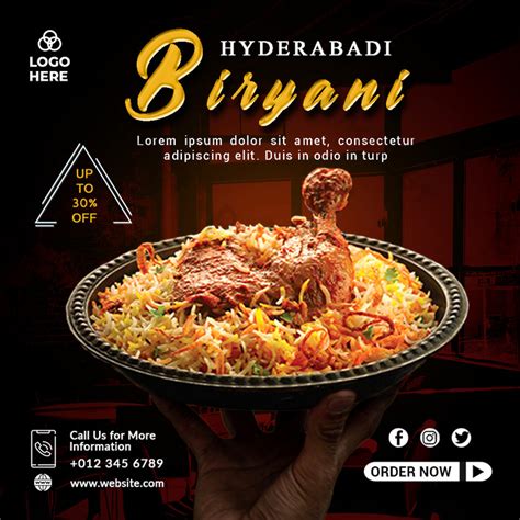 Hyderabadi Biryani Social Media Food Banner | PSD Free Download - Pikbest