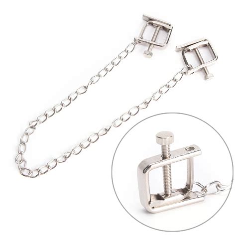 Body Jewelry Breast Stimulator Nipple Clips Stainless Steel Metal Chain Nipple Clamps For Women