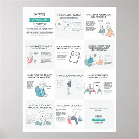 10 Tricks To Appear Smart In Meetings Poster Zazzle