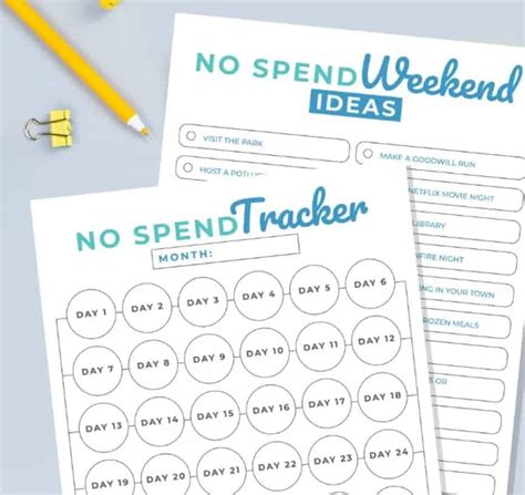 Home Décor No Spend Tracker No Spend Month No Spend Challenge Printable