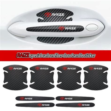 Pieces Toyota Raize Carbon Fiber Door Handle Protection Sticker