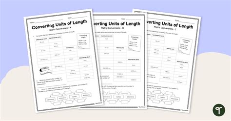 Converting Units Of Length Worksheets Teach Starter Worksheets