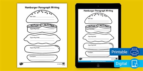 Hamburger Paragraph Writing Template (teacher made) - Twinkl