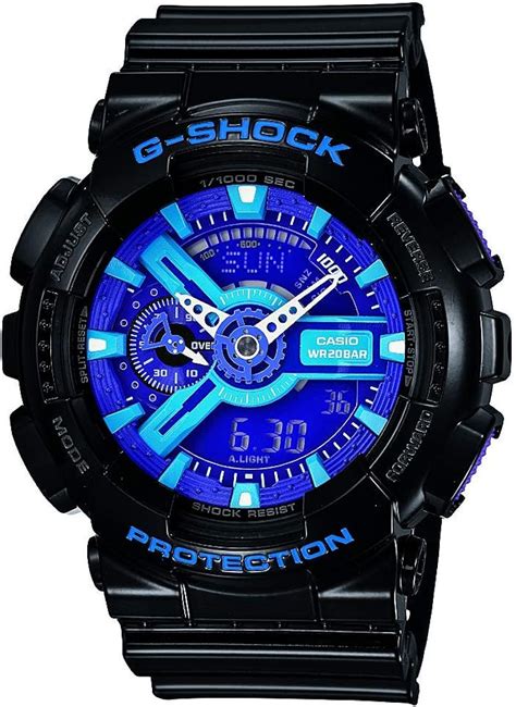 Casio Ga 110 Xl Series G Shock Montre à Quartz Résistante Aux Chocs 200 M Noir Bleu Violet