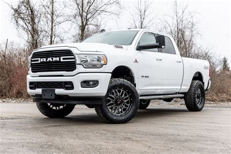 White Dodge Ram 2500 Truck Parked on a Concrete Surface in a Natural ...